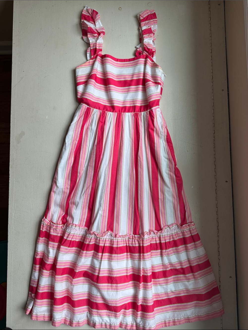 J Crew Pink and White Striped Sundress